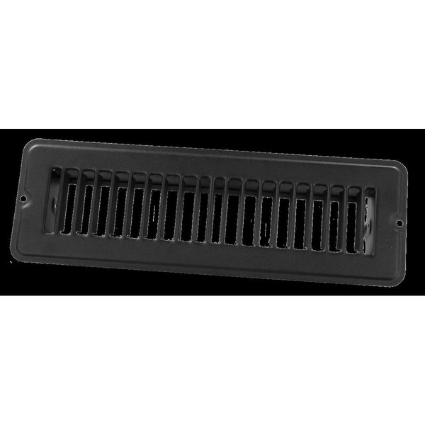 Tinkertools 4 x 10 in. Metal Undampered Floor Register, Black TI2624673